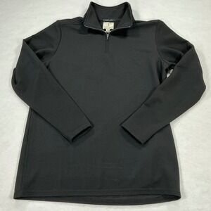 Scott James Mens Quarter Zip Pullover Black Ribbed SJHSM3100758 NWT Large